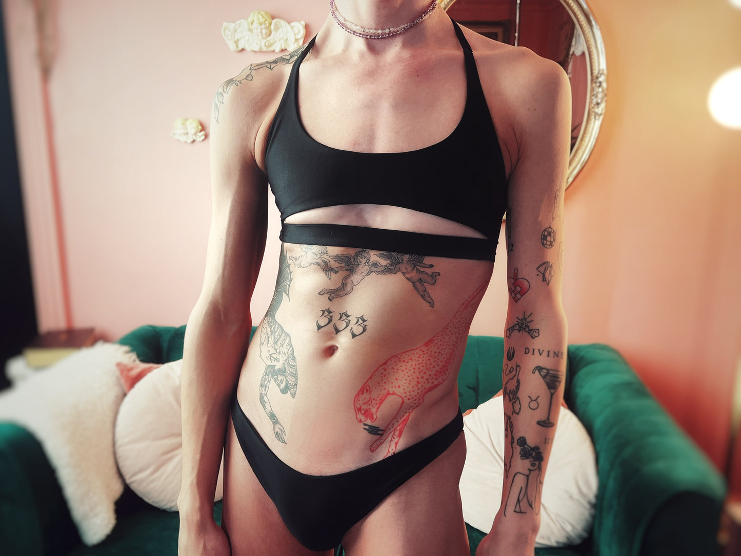 Black Cutout Bikini Top image 1